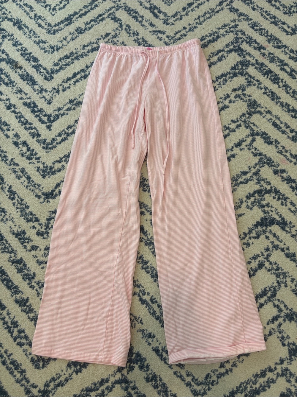 Edikted Light Pink Striped Wide-Leg Lounge Pants